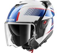 SHARK, Casco Moto Modulare OXO SIKTER White Chrome Blue WUB, L