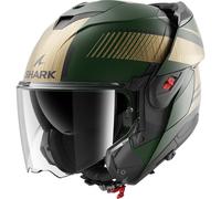 SHARK, Casco Moto Modulare OXO SIKTER Green Chrome Gold GUQ, S