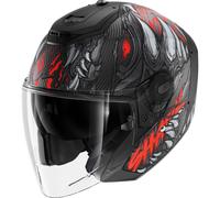 Shark RS Jet Carbon Shaytan, casco aperto M female Opaco Nero/Rosso/Grigio Scuro