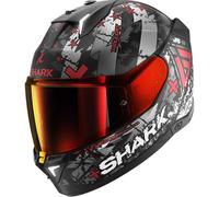 SHARK SHARK - Casco Skwal i3 Hellcat MAT Nero / Chrom / Rosso XS