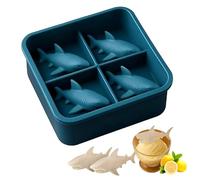 Shark Silicone Ice Mold,Slow-Melting Design Reusable Ice Cube Tray, Easy Release Shark Shapes for Whiskey, Cocktails, Juice, Coffee | Fun Ice Molds for Cold Drinks & Party Gifts (1)