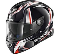 Shark Skwal 2 HE4908EKWAL Casco moto, Nero/Bianco/Rosso, L