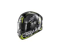 Shark Skwal 2 HE4954EKYSL Casco moto, Nero/Giallo/Grigio, L