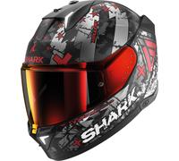 Casco Integrale Shark Skwal i3 Hellcat Nero Chrome Rosso Opaco L
