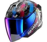 Casco Jet Shark Skwal i3 Jet Hellcat Nero Chrome Blu S