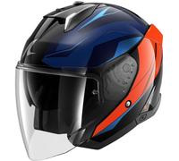 Shark Skwal i3 Jet Mekarium, casco aperto L female Nero/Arancione/Blu