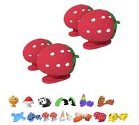 Shark Slides Fins, 2 paia di pinne superiori di ricambio per Shark Slides, Ciabatte squalo Accessori 3D Pinne divertenti (Strawberry)