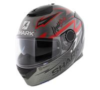 Shark Spartan Adrian Parassol Mat Casco, nero-grigio-rosso, taglia XS per maschi