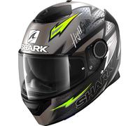Shark Spartan Adrian Parassol Mat Casco, Antracite/Verde, Taglia XS (53/54)