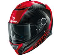 SHARK SPARTAN CARBON SKIN DRR Casco Moto, Nero/Rosso, Taglia XS