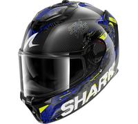 Shark Spartan GT Pro Carbon Speed-Vib, casco integrale XL female Nero/Grigio Scuro/Blu/Giallo