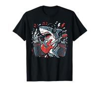 Shark Suonare Chitarra Rock Band Chitarrista Rock N Roll Punk Maglietta