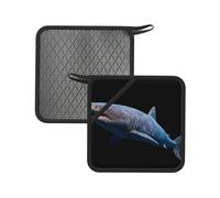 Shark Swimming - Tappetino isolante quadrato resistente al calore, 18 cm, adatto per cucinare, cuocere al forno, pentole calde, ecc.