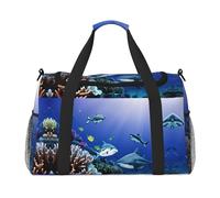 Shark Swimming Under the Sea Borsa tote da viaggio - Grande borsa per la spesa riutilizzabile, borsa per le vacanze, borsone sportivo con tracolla regolabile, nero, taglia unica, Nero , Taglia unica