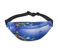 Shark Swimming Under the Sea - Marsupio regolabile, impermeabile, per escursioni, viaggi, casual, corsa, escursionismo, ciclismo, nero, taglia unica, Nero, Taglia unica