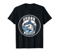 Shark Wrestler Grande squalo bianco divertente novità design Maglietta