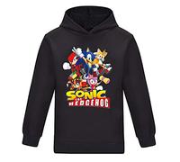 SharkBebe Felpa con cappuccio per bambini e bambine in cotone a maniche lunghe Costume da bambino The Little Outfits School Top, Nero , 4-5 Years