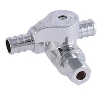 SharkBite 1/2 x 1/2 x 1/4 di pollice OD compressione ottone crimp Tee Stop, quarto di giro, tubo PEX, PE-RT, UC24983Z
