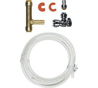 SharkBite 25024A - Kit di installazione per macchina del ghiaccio, valvola dell'acqua, dispositivo per il ghiaccio del frigorifero, compressione, quarto di giro, push-to-connect, PEX, rame, CPVC,