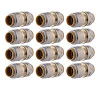 SharkBite Accoppiamento Max 1/2", confezione da 12 pezzi, raccordo idraulico in ottone, tubo PEX, rame, CPVC, PE-RT, HDPE, UR008