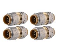 SharkBite Accoppiamento Max 1/2", confezione da 4 pezzi, raccordo idraulico in ottone, tubo PEX, rame, CPVC, PE-RT, HDPE, UR008A4