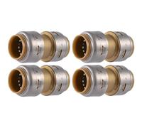 SharkBite Accoppiamento Max 3/4", confezione da 4 pezzi, raccordo idraulico in ottone, tubo PEX, rame, CPVC, PE-RT, HDPE, UR016A4