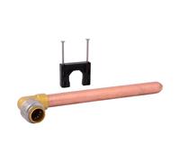 SharkBite Gomito massimo da 1/2 pollice a 90 gradi con stub out in rame da 8 pollici, raccordo idraulico in ottone, tubo PEX, rame, CPVC, PE-RT, HDPE, UR351A