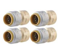 SharkBite Max 1/2 x 1/2 pollici FNPT Adattatore, Confezione da 4, Push to Connect, Raccordo idraulico in ottone, tubo PEX, rame, CPVC, PE-RT, HDPE, UR072A4