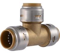 SharkBite Max 3/4 di pollice Tee, Push to Connect Ottone Plumbing Fitting, PEX Pipe, Rame, CPVC, PE-RT, HDPE, UR370A