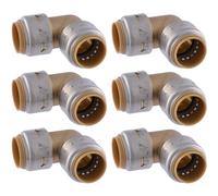 SharkBite Max 3/4 pollici 90 gradi gomito 6 pezzi Push to Connect ottone sanitario tubo PEX rame CPVC PE-RT HDPE UR256