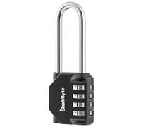 SharkByte Lucchetto a combinazione [6,6 cm di lunghezza] Lucchetto a combinazione resistente a 4 cifre, resistente alle intemperie, per palestra, scuola, armadietto, capannone all'aperto, garage,