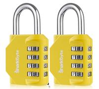 SharkByte Lucchetto a combinazione, lucchetto a combinazione a 4 cifre, resistente alle intemperie, per palestra, scuola, armadietto, capannone, stoccaggio, garage, recinzione, Hasp, cassetta degli