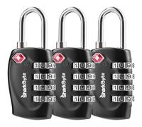 SharkByte Lucchetto per bagagli approvato TSA, lucchetto a combinazione di sicurezza a 4 cifre, lucchetto da viaggio per valigie, valigie, cerniere, zaini, borse da viaggio, armadietti da palestra,