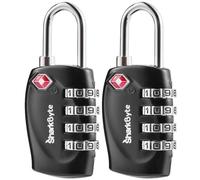 SharkByte Lucchetto per bagagli approvato TSA, lucchetto a combinazione di sicurezza a 4 cifre, lucchetto da viaggio per valigie, valigie, cerniere, zaini, borse da viaggio, armadietti da palestra,
