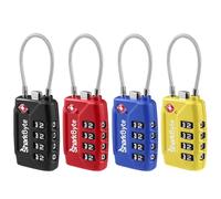 SharkByte Lucchetto per valigie approvato TSA, lucchetto di sicurezza a combinazione a 4 cifre, cavo flessibile da viaggio per valigie, serrature per bagagli, valigie, borse da viaggio, armadietti da