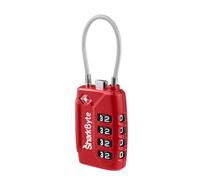 SharkByte TSA - Lucchetto di sicurezza a combinazione da viaggio a 4 cifre, cavo flessibile da viaggio, per valigie, valigie, valigie, borse da viaggio, palestra, armadietti, codice piccolo