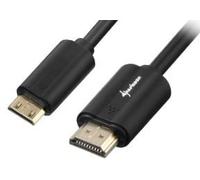 Sharkoon 2m, HDMI/Mini HDMI cavo HDMI HDMI tipo A [Standard] HDMI Type C [Mini] Nero (Sharkoon HDMI med Ethernet-kabel - 2 m) NEW