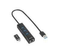Sharkoon 4044951037575 replicatore di porte e docking station per laptop Wireless USB 3.2 Gen 1 [3.1 Gen 1] Type-C Nero (HUB 3X NEW