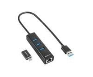 Sharkoon 4044951037575 replicatore di porte e docking station per laptop Wireless USB 3.2 Gen 1 [3.1 Gen 1] Type-C Nero (HUB 3X NEW