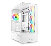 Sharkoon AK6 RGB White - Case per PC ATX con vetro temperato e illuminazione RGB indirizzabile