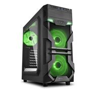 SHARKOON CASE VG7-W GREEN, ATX, 2XUSB2, 2XUSB3, 6 SLOTS, 2X120 LED FRONT 1X120 REAR, WINDOW ACRILIC, COLORE VERDE