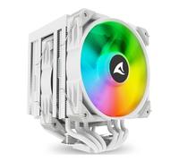 Sharkoon dissipatore ad aria 1x 120mm argb pwm fan, 1x 120mm pwm fan, 6x copper pipes, direct touch,