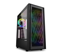 SHARKOON RGB Wave ATX-MIDI-Tower House senza alimentazione (parte laterale con Windows, RGB LED-LOUVER, 2x USB, 1x USB-C)