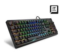 SHARKOON - Tastiera Gaming USB Meccanica Skiller Mech SGK30 Switch Blu Retroilluminata Colore Nero (Layout Italiano)