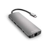 Sharkoon USB 3.0 Type C Combo Adapter scheda di interfaccia e adattatore HDMI, RJ-45, USB 3.2 Gen 1 [3.1 Gen 1] (USB 3.0 TYPE C