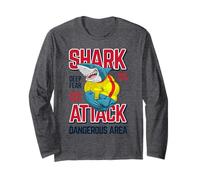 Sharks Graphic Tees - Wear Funny Shark Attack Graphic Design Maglia a Manica