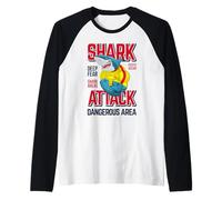 Sharks Graphic Tees - Wear Funny Shark Attack Graphic Design Maglia con Maniche Raglan