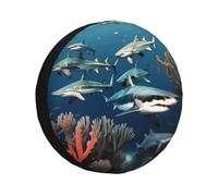 Sharks under the sea - Copertura impermeabile per pneumatici di scorta da 15"