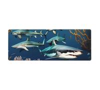 Sharks Under The Sea Keyboard pad, antiscivolo, adatto per ufficio e casa, 80 x 30 cm.