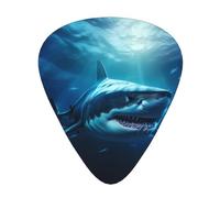 Sharks under the sea - Set di 12 plettri per chitarra, sottili, medi e spessi, adatti per chitarra, basso, chitarra elettrica e ukulele